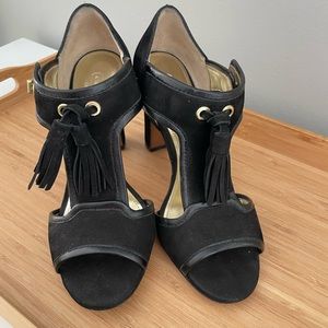 Coach suede and leather black sandals